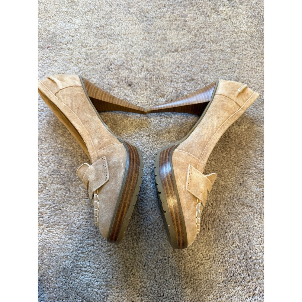 Envy Penny Camel Suede Platform High Heel Loafer Pumps Womens‎ Size 10 - Picture 6 of 10